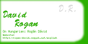 david rogan business card